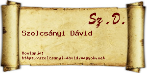 Szolcsányi Dávid névjegykártya