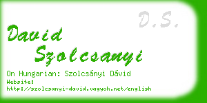 david szolcsanyi business card