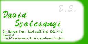 david szolcsanyi business card